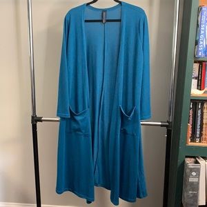 Blue along Cardigan with Pockets!!